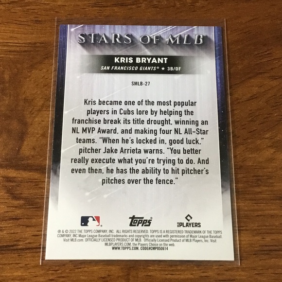 MLB Kris Bryant Topps Stars Of The MLB - Picture 2 of 2